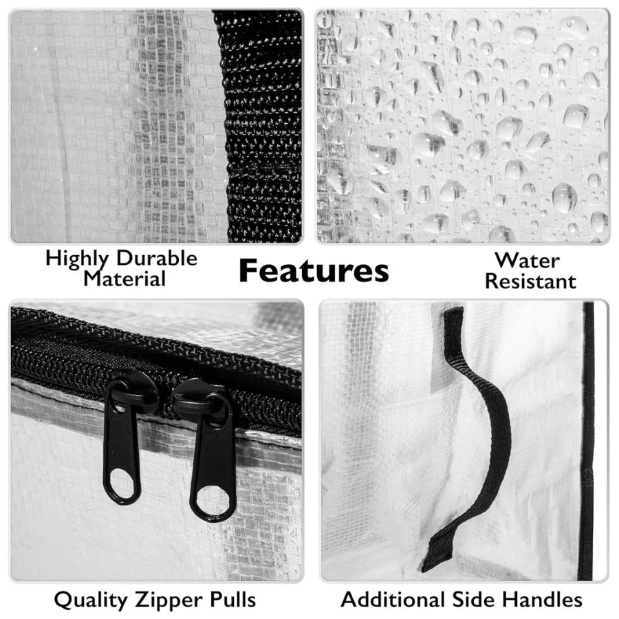 Heavy-Duty Moving Bags with Zippers & Carrying Handles - 5 Pack